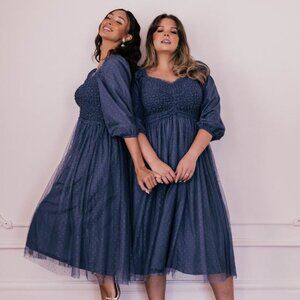 Jessakae Love Spell Tulle Dress in Midnight Blue 2X